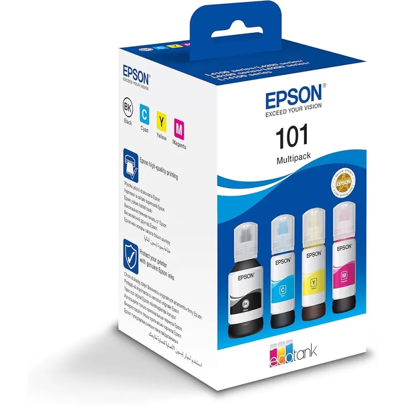 Pack de 4 Bouteille D'encre EPSON EcoTank Multipack 101