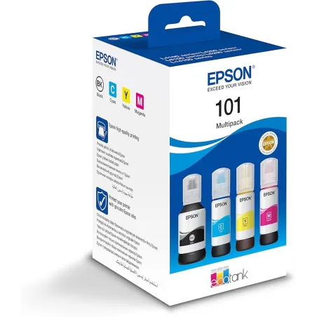 Pack de 4 Bouteille D'encre EPSON EcoTank Multipack 101
